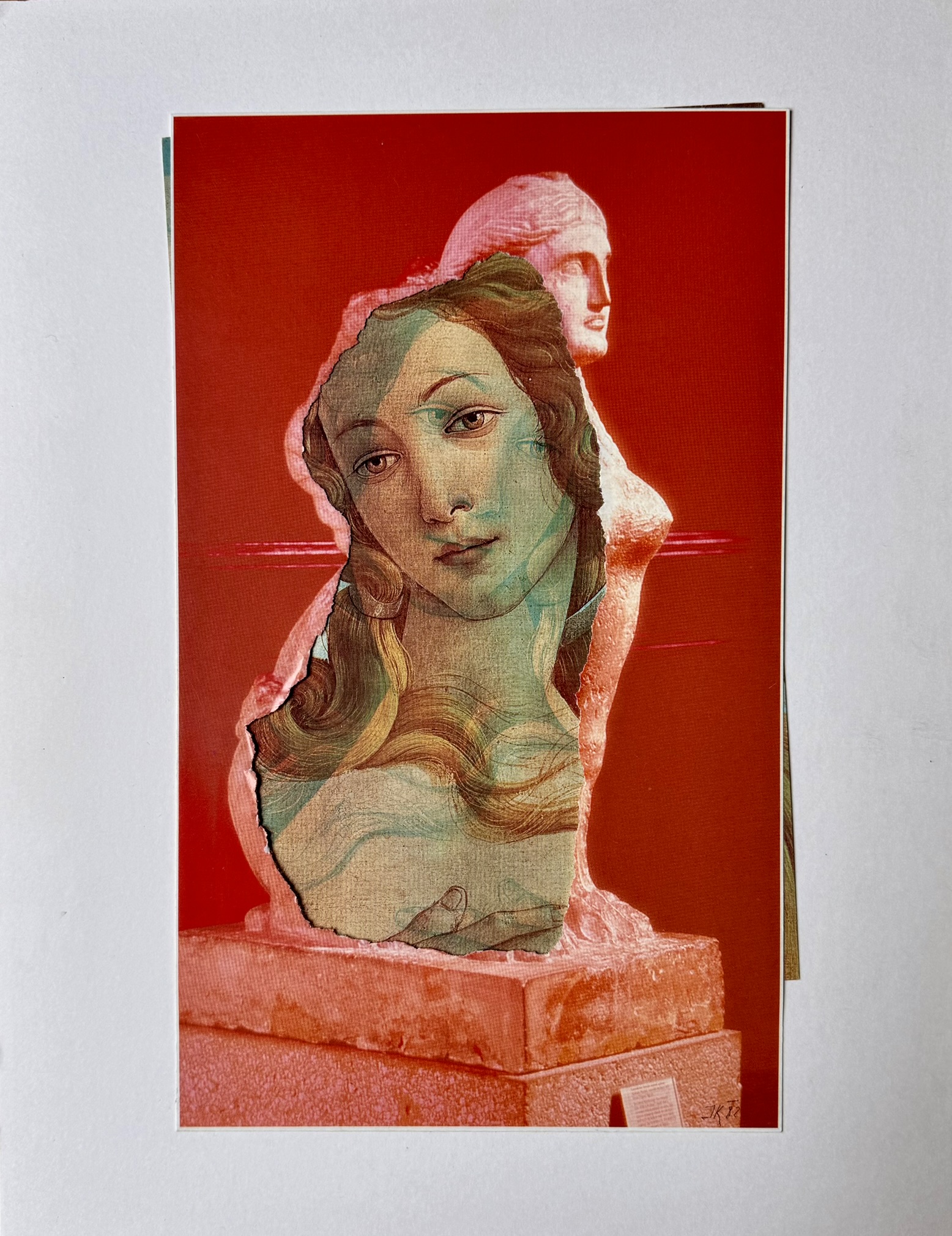 Kolář Jiří, 1990, Variabilní koláž, Botticelli, 26 x 16